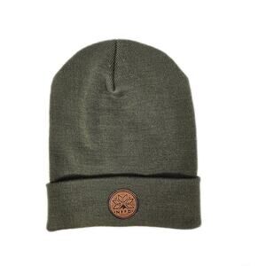 NFPD "No Friends on Powder Days" Khaki Beanie Ski Hat OSFA Unisex